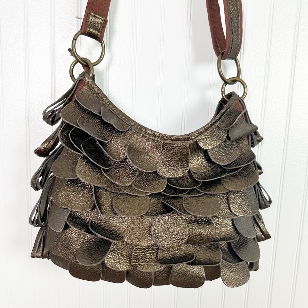 VINTAGE LEATHER FRINGE CROSSBODY‎ SHOULDER BAG - Picture 5 of 15